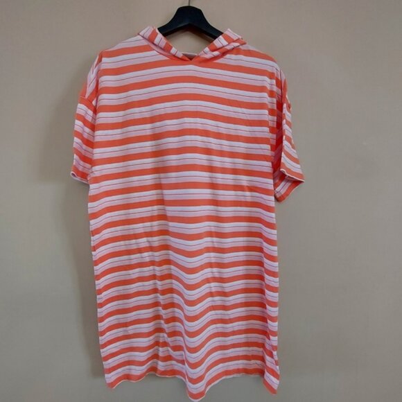 Abound striped hooded t shirt dress orange and white Size XS - Picture 3 of 9